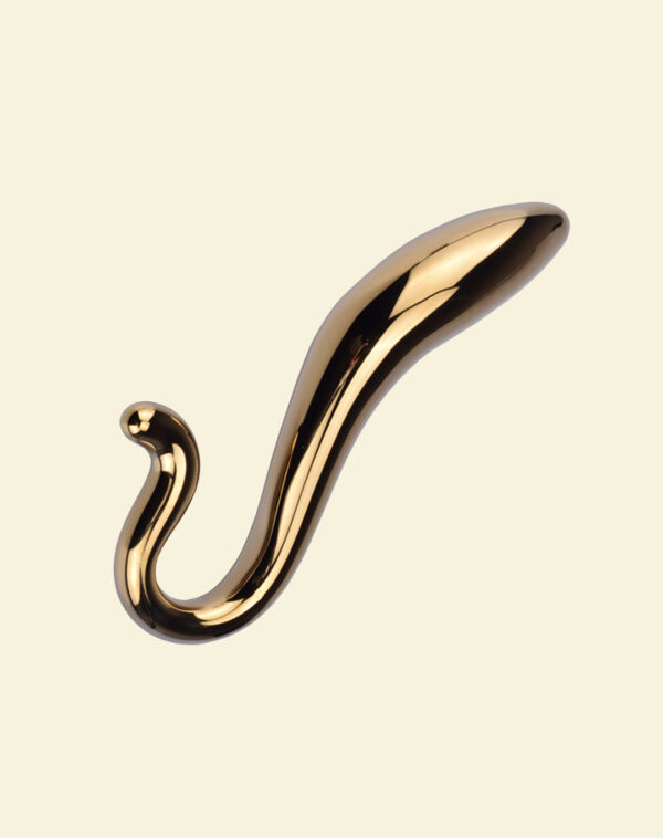 Lucent Aura Gold Glass Butt Plug