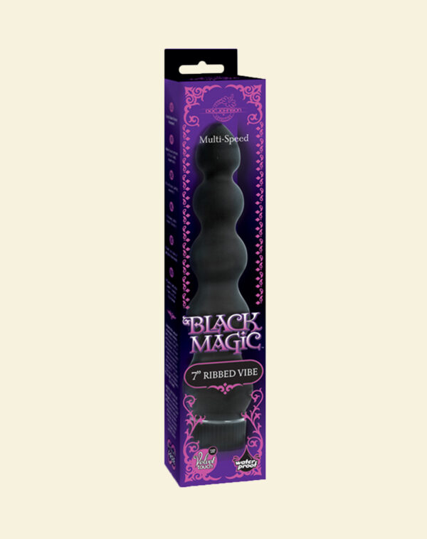 Black Magic 7 Inch Ribbed Vibrator - Image 2