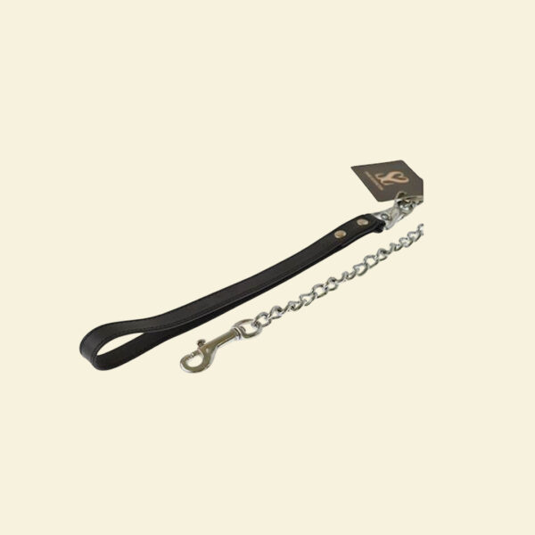 Bound X Chain Leash with Heavy Leather Handle